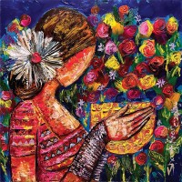 Shazly Khan, In Full Bloom, 20 x 20 Inch, Acrylic on Canvas, Figurative Paintings, AC-SZK-102